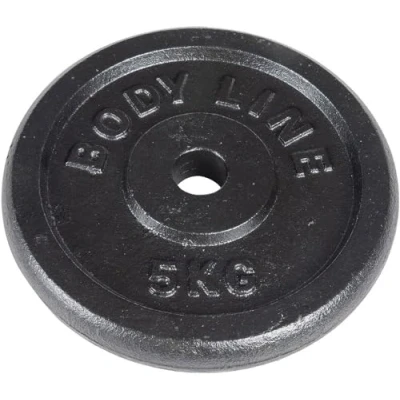 Abbildung von Bodyline Scheibe aus Gusseisen 5 kg für Hanteltraining, Hantel und Gewichtheben Durchmesser 25 mm Fitnessstudio, Fitness, Training zu Hause