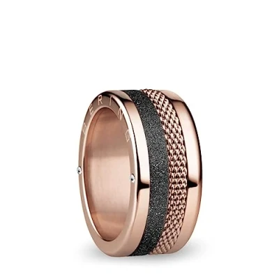 Abbildung von BERING Austauschbar Ringkombination für Damen in Rosé Gold &amp; Schwarz mit einzigartigem Twist Change System, Tejo
