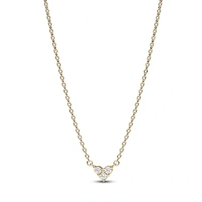 Abbildung von Pandora Kette mit Anhänger Tripple Stone Heart 363014C01 45 vergoldet L45 cm