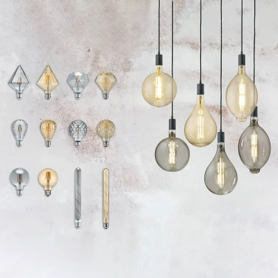 Abbildung von Trio Leuchten Leuchtmittel, Glas, E27, 4 W, braun getönt, Höhe 30cm, 902 479