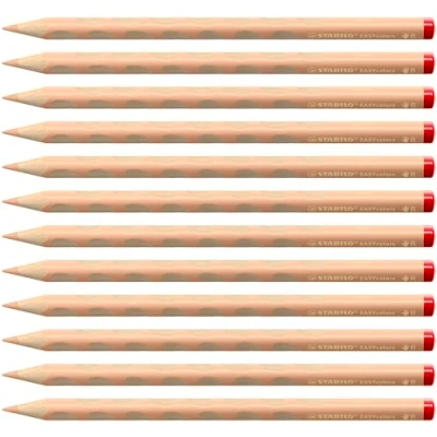 Abbildung von Ergonomischer Buntstift für Rechtshänder STABILO EASYcolors 12er Pack apricot