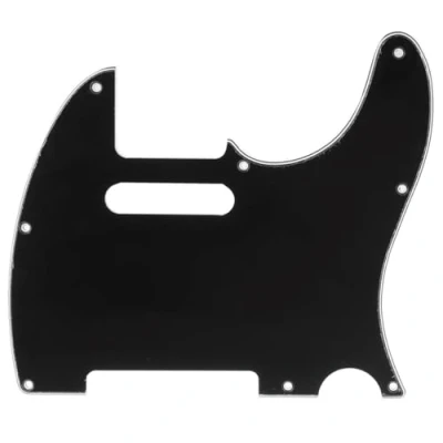 Abbildung von Musiclily Pro 8 Löcher Tele Pickguard Gitarren Schlagbrett für MIJ Made Fender Japan Telecaster,3 lagig Schwarz