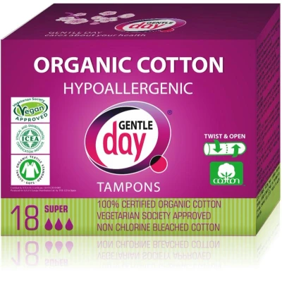 Abbildung von Gentle Day 100% Bio Baumwolle Super 18pcs Tampons