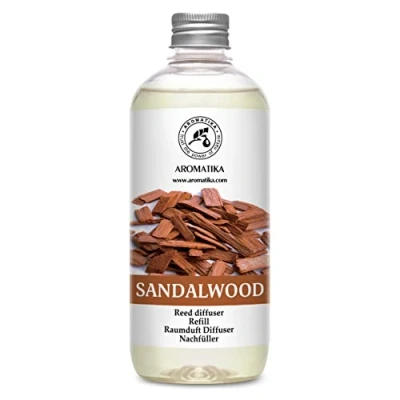 Abbildung von Raumduft Nachfüllflasche Sandelholz 500ml Reed Diffuser Refill Öl Nachfüller für Duftdiffusor Raumbeduftung Aroma Nachfüllen