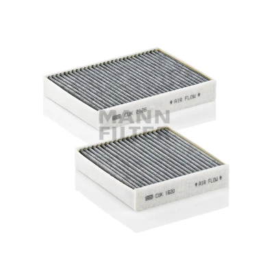 Abbildung von MANN FILTER CUK 21 000 2 Innenraumfilter Aktivkohlefilter 159, 159 205 32 CITROËN: C3 II, III, DS3 Schrägheck, PEUGEOT: 207 CC, SW