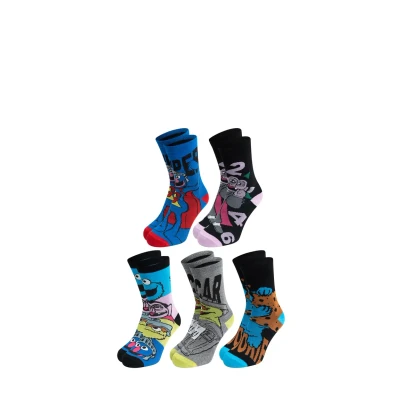 Abbildung von Sesamstrasse 5ER PACK Socken, Herren, Größe: 41 46, Mehrfarbig
