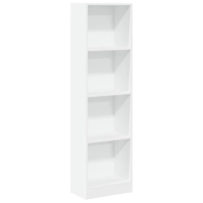 Abbildung von vidaXL Bücherregal, Bücherschrank mit Stauraum, Standregal für Wohnzimmer Schlafzimmer Büro, Büroregal Wandregal, Weiß Holzwerkstoff