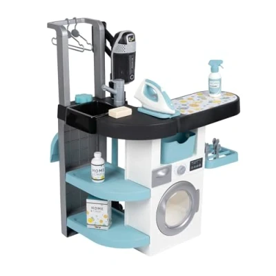 Abbildung von Smoby Kinder Waschmaschine Rowenta Haushalts Set, Waschsalon, Made in Europe