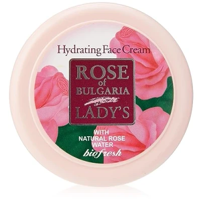 Abbildung von BioFresh Rose of Bulgaria Feuchtigkeitscreme mit Rosenwasser, D Panthenol, Vitamin E und Jojobaöl / Hydrating Face Cream 100ml