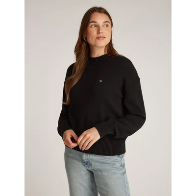Abbildung von Calvin Klein Jeans Strickpullover, Damen, Größe: Large, Ck black