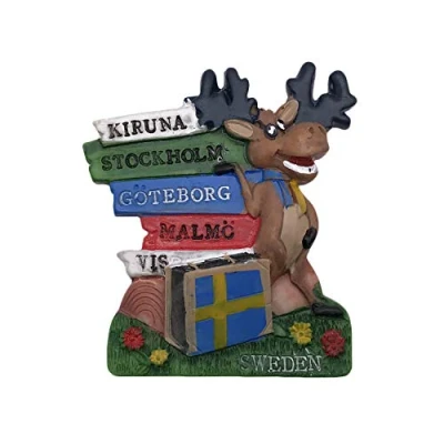 Abbildung von Schweden 3D Wahrzeichen Kühlschrankmagnet Touristische Souvenirs Harz Magnetische Aufkleber Home &amp; Kitchen Dekoration aus China