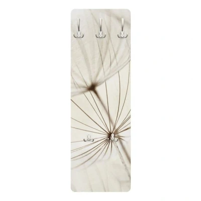 Abbildung von Bilderdepot24 Garderobenpaneel weiss Botanik Retro Vintage Blumen Floral Landhaus Sanfte Gräser (ausgefallenes Flur Wandpaneel mit Garderobenhaken Kleiderhaken hängend), moderne Wandgarderobe Flurgarderobe im schmalen Hakenpaneel Design
