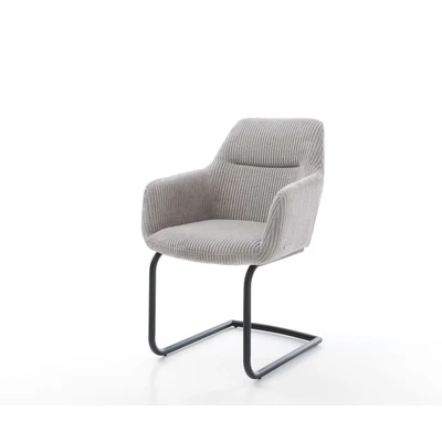 Abbildung von Schwingstuhl Pejo Flex Cord Silbergrau Freischwinger rund Schwarz