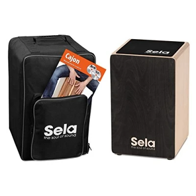 Abbildung von Sela SE 159 IT Primera Cajon Einsteiger Bundle mit Rucksack, Sitzpad und italienischer Anfängerschule, CD/DVD, Schwarz