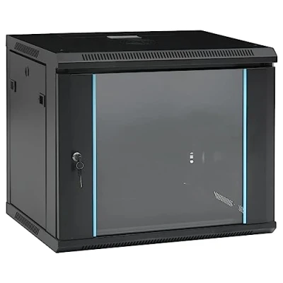Abbildung von vidaXL 9U Netzwerkschrank Wandmontage Abnehmbare Seitenteile Serverschrank Wandschrank Schrank Wandgehäuse 19&quot; IP20 600x450x510mm 70kg