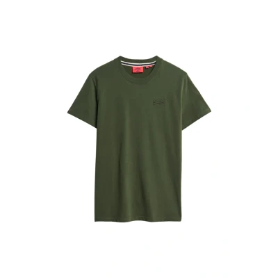 Abbildung von Superdry Essential LOGO Embroidered Tshirt basic, Herren, Größe: Small, Duffel bag green