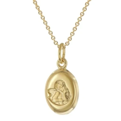 Abbildung von trendor 28584 Mädchen Anhänger Engel Gold 333/8K Mit Vergoldeter Silberkette