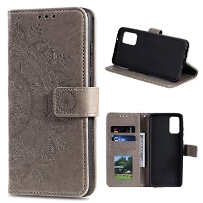 Abbildung von CoverKingz Handytasche kompatibel mit Xiaomi Mi 10T / Pro Handy Case Kartenfach Handyhülle Flipcase klappbar Motiv Mandala Grau