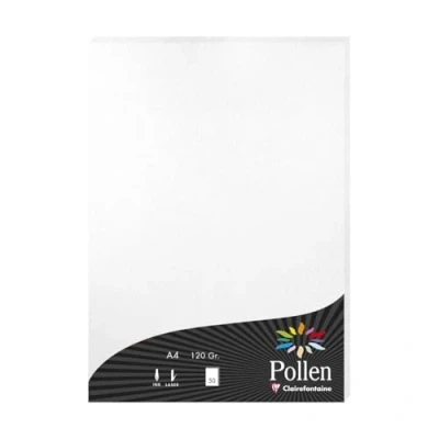 Abbildung von Clairefontaine 24302C Packung mit 50 Blatt Pollen, DIN A4, 210 x 297 mm, 120g, Perlmut Weiß