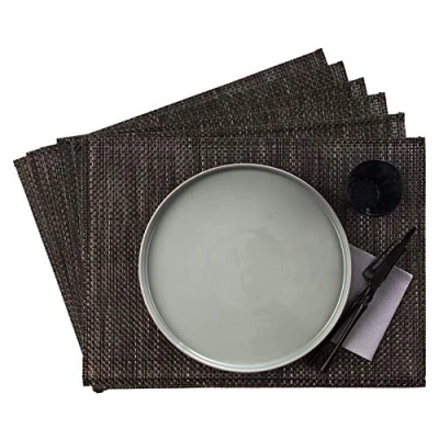 Abbildung von APS 60019 Sets von 6 schmalbandigen Platzdeckchen, 45 x 33 cm, Beige/Braun