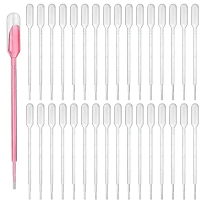 Abbildung von 300 Stück Pipetten, 1 ml transparente Mehrweg Messpipetten, Transferpipetten, Zuführ Pipetten Dropper für Labor, Klassenzimmer, Experiment