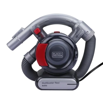 Abbildung von Black+Decker 12V Auto /Handstaubsauger Dustbuster Flexi PD1200AV (mit flexiblem Saugschlauch, Adapter für Zigarettenanzünder im Auto, beutellos, inkl. Fugendüse, Polsterbürste &amp; Aufbewahrungsnetz)