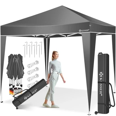 Abbildung von KESSER® Pavillon 3x3m inkl. Tasche Pop Up Klicksystem wasserdicht UV Schutz 50+ Faltpavillon Gartenpavillon Gartenzelt Partyzelt Metall Verstrebungen Anthrazit