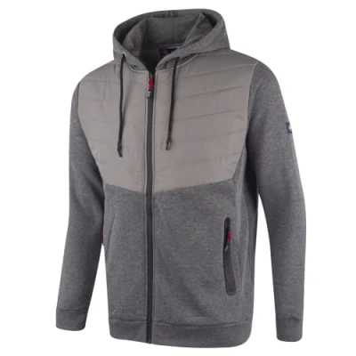 Abbildung von Lee Cooper LCJKT126 Berufsbekleidung Herren Full Zip Thermal Workwear Hoodie gesteppte Jacken Mantel, Grauer Mergel, M
