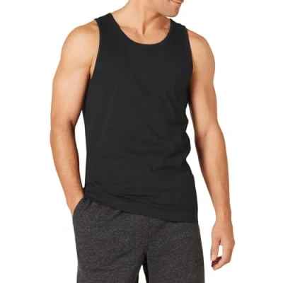 Abbildung von Amazon Essentials Herren Tanktop, Schmale Passform, Schwarz, M