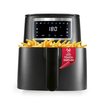 Abbildung von GOURMETmaxx Heißluftfritteuse 4 L Airfryer, Fritteuse mit Touchscreen, 1300 W, 9 Funktionen 8 Programme Minibackofen Pommes Steak nahezu ohne Fett