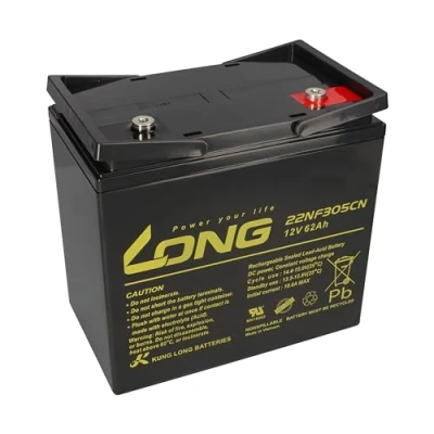 Abbildung von 1x AGM 12V / 62Ah Blei Akku WP 22NF305CN zyklenfest kompatibel MP62 12C, 12LCP 56