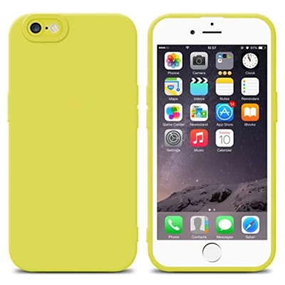 Abbildung von Cadorabo Hülle kompatibel mit Apple iPhone 6 / 6S Schutzhülle TPU Silikon Case Liquid Design Kameraschutz Slim Kratzfest Weiche Gummi Rundumschutz für in Gelb