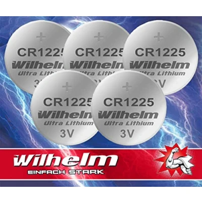 Abbildung von 4 x CR1225 CR 1225 WILHELM Lithium Knopfzelle 3V 52 mAh ø12 2,5 mm Batterie DL1225