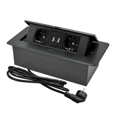 Abbildung von CHENGPI Einbausteckdose Versenkbar, Tischsteckdose mit 2 Steckdosen und USB + Type C, Versenkte Steckdose für Arbeitsplatte, Küche Büro ZMCZ TYC 01