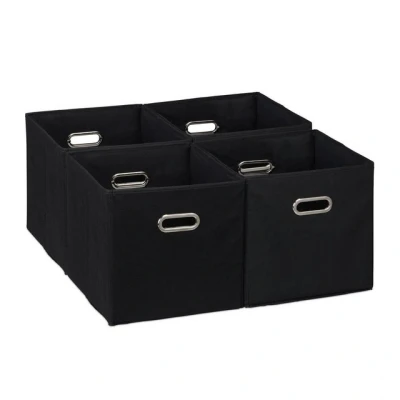 Abbildung von relaxdays Aufbewahrungsbox im 4er Set, Schwarz