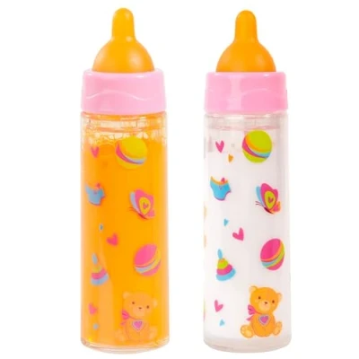 Abbildung von Bayer Puppen Accessoires Set Fläschchen Milch und Orange, (Set, 2 tlg), leeren füllen sich wie von Zauberhand