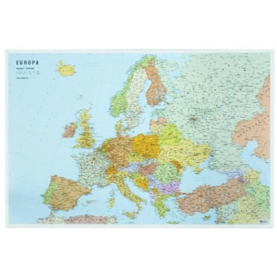 Abbildung von VELOFLEX 4673000 Schreibtischunterlage Europakarte, 40 x 60cm, rutschfest, abwaschbar, mit transparenter Antireflex Schutzfolie, Schreibtischauflage, Malunterlage, Bastelunterlage, 1 Stück