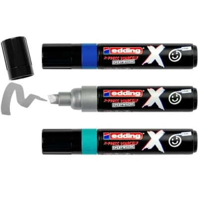 Abbildung von edding X Multi Marker Ocean Color Set 3 Acrylstifte Keilspitze 2 10 mm Acrylmarker für T Shirts, Sneaker, Handyhüllen und mehr