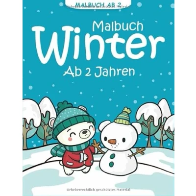 Abbildung von Malbuch Winter ab 2 Jahren: 55 Malvorlagen Für Kinder Jahren Buch Geschenkidee Mädchen und Jungen