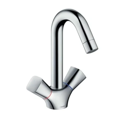Abbildung von hansgrohe Waschtischarmatur &quot;Logis&quot;, 2 Griff 15cm, mit Zugstangen Ablaufgarnitur, chrom