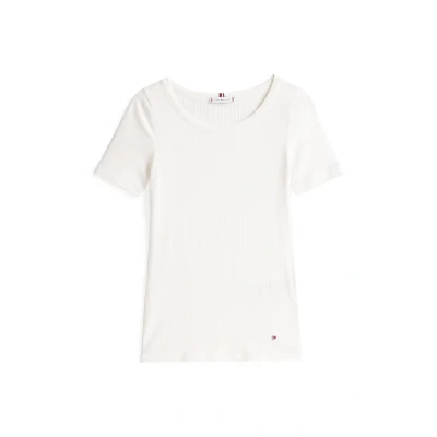 Abbildung von Tommy Hilfiger SLIM Tshirt basic, Damen, Größe: XXS, Ecru
