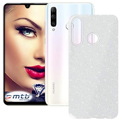 Abbildung von mtb more energy® TPU Hülle Shine für Huawei P30 Lite / New Edition (6.15&#039;&#039;) Silber Glitzer Effekt flexibel Schutzhülle Case Cover Tasche