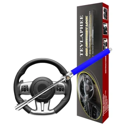 Abbildung von Tevlaphee Lenkradkralle, Lenkradschloss für Auto, Auto Diebstahlsicherung, Lenkradsperre Wohnmobil, Kralle als Wegfahrsperre, Universal(Blau)