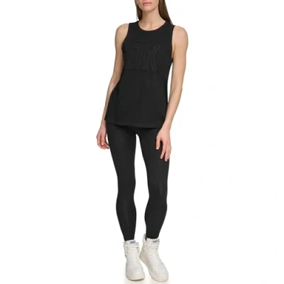 Abbildung von DKNY Women&#039;s Exploded Applique Logo Longline Tank Yoga Shirt, Black, Large