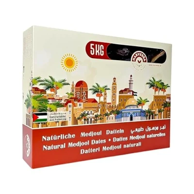 Abbildung von Medjool Datteln 5kg JUMBO Premium Qualität Natürlich getrocknet &amp; Naturbelassen Vegetarisch Vegan Reich an Fruchtfleisch Königsdatteln mit Stein Neue Ernte 2023