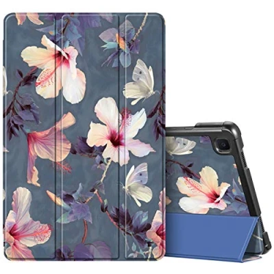 Abbildung von Fintie Hülle für Samsung Galaxy Tab A7 10,4 2022/2020 Ultra Schlank Kunstleder Schutzhülle Cover mit Auto Schlaf/Wach Funktion, Blühender Hibiskus
