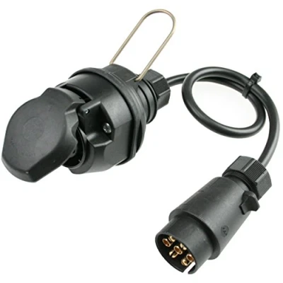 Abbildung von as Schwabe Anhänger Verlängerungskabel 7 polig Stecker + 13 Steckdose 0,6 m H05VV F 7x1,0 Für Camping, Caravan, Wohnwagen &amp; Wohnmobil mit Klappdeckel 12V DC IP44 wetterfest, 60468