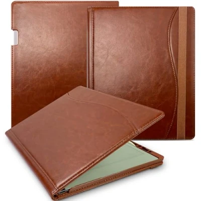 Abbildung von E NET CASE Hülle für Remarkable 2 Digital Paper Tablet 10,3 Zoll (2020 veröffentlicht) Premium PU Leder mit Verstellbaren Winkeln und Kartenschlitz &amp; Integrierter Stifthalter (Braun)