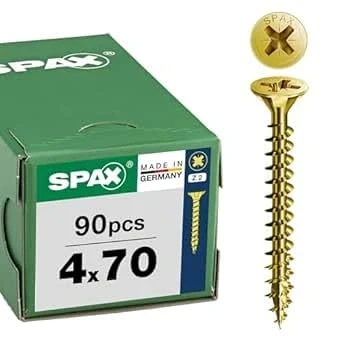 Abbildung von SPAX Universalschraube, 4,0 x 70 mm, 90 Stück, Vollgewinde, Senkkopf, Kreuzschlitz Z2, 4CUT, YELLOX 8000000287497