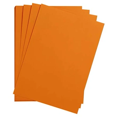 Abbildung von Clairefontaine 975366C Packung mit 25 Bastelkartons Maya, 185g, DIN A3, 29,7 x 42 cm, 1 Pack, clementine